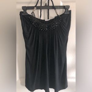 Beautiful beaded black halter top